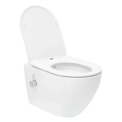 Swiss Aqua Technologies Fusion WC japonais suspendu sans bride, chasse d'eau Vortex + abattant SoftClose, blanc (SATFUS11BFC)