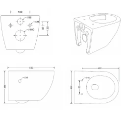 Swiss Aqua Technologies Fusion WC japonais suspendu sans bride, chasse d'eau Vortex + abattant SoftClose, blanc (SATFUS11BFC)