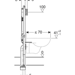 Geberit Duofix Bâti-support extra-plat 114 cm UP720, gain de place, avec réservoir à encastrer Sigma 8 cm (111.796.00.1)* Wc Suspendu