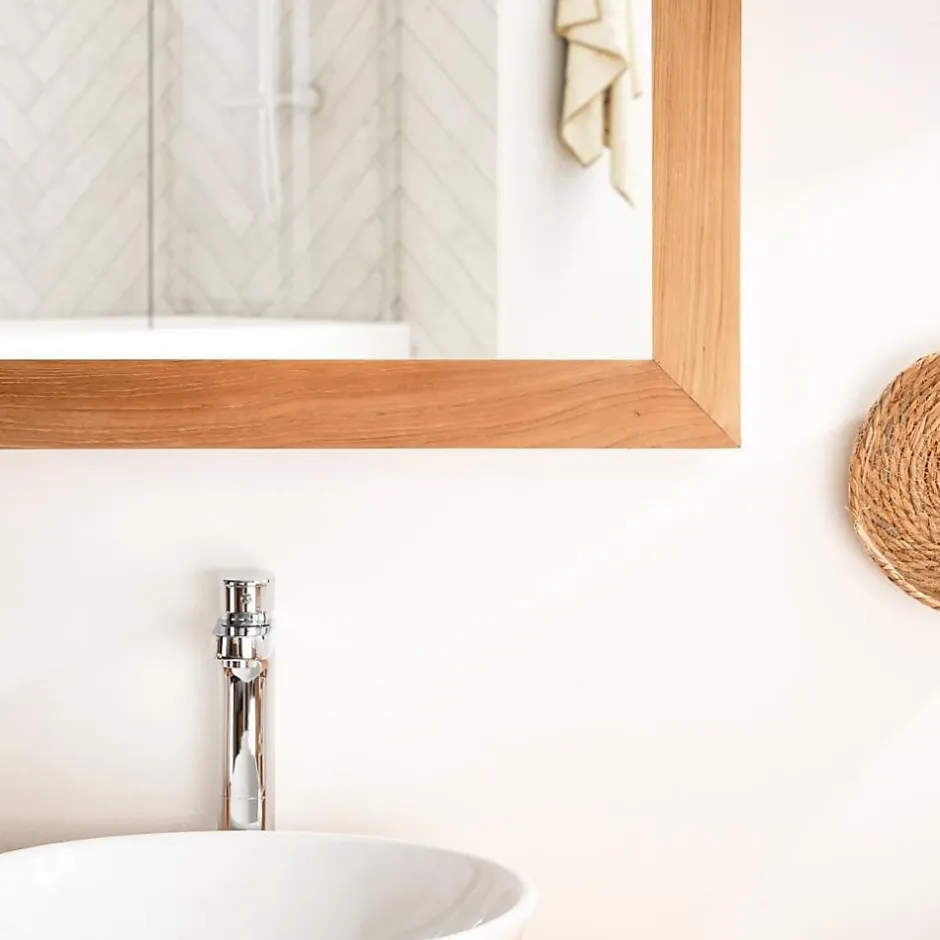 Wanda Collection Grand miroir rectangle en teck massif 160 x 70 cm* Miroir Simple