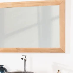 Wanda Collection Grand miroir rectangle en teck massif 180 x 70 cm