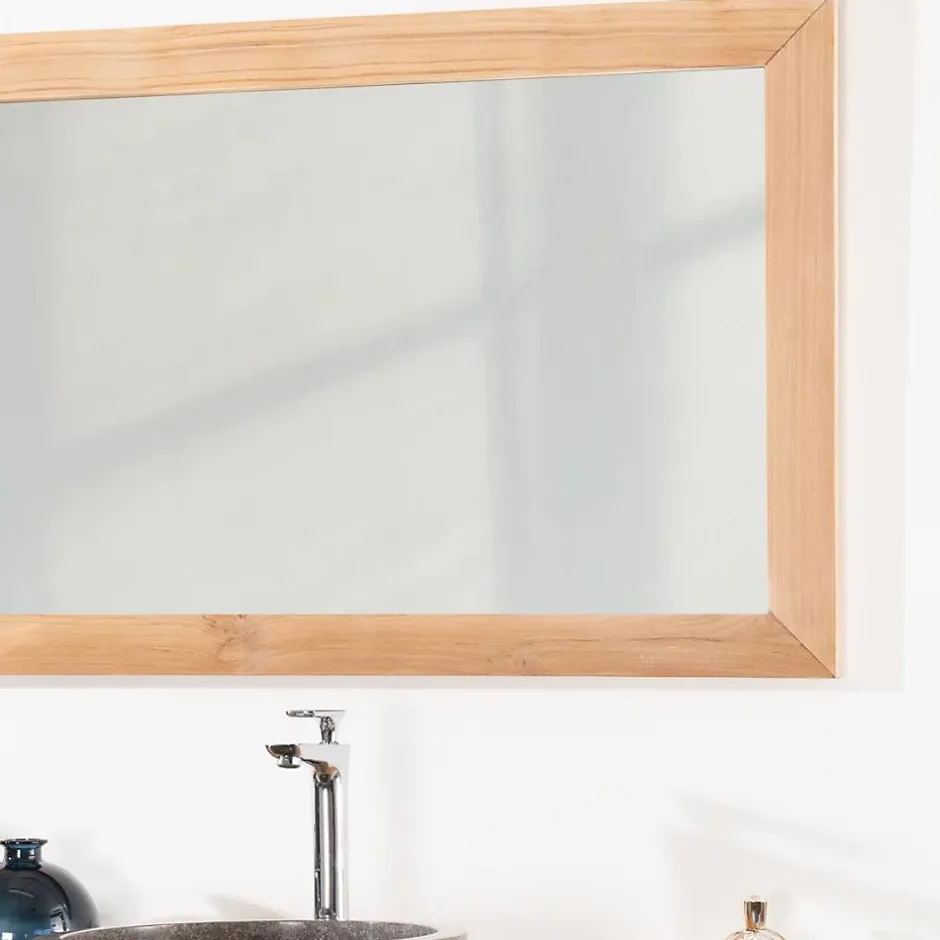Wanda Collection Grand miroir rectangle en teck massif 180 x 70 cm