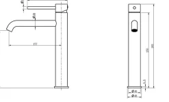 Luxury Bain Grand mitigeur, robinet de lavabo pour salle de bain réhaussé rond design et moderne (Gris brossé) LuxuryBain