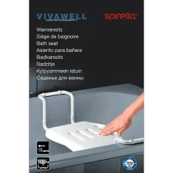 Spirella Grand siège télescopique de baignoire inoxydable Blanc