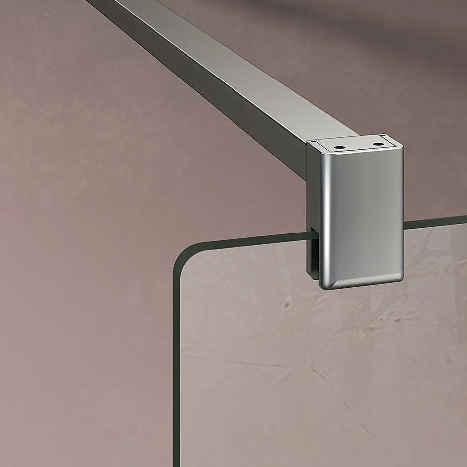 Grand Verre Barre de maintien 90 cm recoupable pour porte et paroi de douche en alu chromé