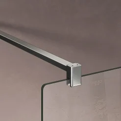 Grand Verre Barre de maintien 90 cm recoupable pour porte et paroi de douche en alu chromé