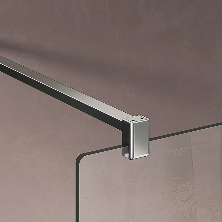 Grand Verre Barre de maintien 90 cm recoupable pour porte et paroi de douche en alu chromé