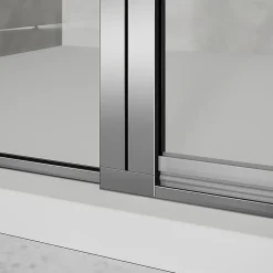 Grand Verre Cabine de douche 90x100 avec profilés en alu chromé à ouverture pivotante avec élément fixe* Cabine De Douche