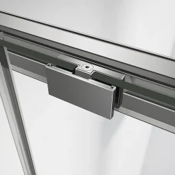 Grand Verre Cabine de douche avec porte coulissante 120x195 et paroi latérale 90x195 profilés chromés
