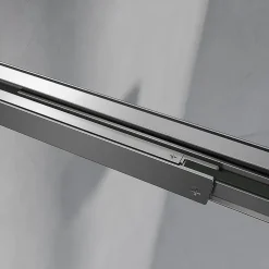 Grand Verre Cabine de douche avec porte coulissante 120x195 et paroi latérale 90x195 profilés chromés