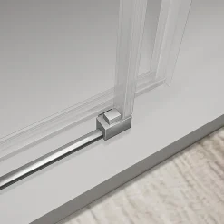 Grand Verre Cabine de douche avec porte coulissante 120x195 et paroi latérale 90x195 profilés chromés