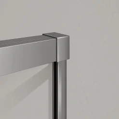 Grand Verre Cabine de douche avec porte coulissante 120x195 et paroi latérale 90x195 profilés chromés