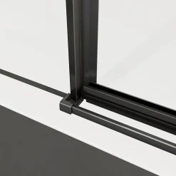 Grand Verre Cabine de douche 100x100 avec porte à charnières en verre 8mm profilés en alu noir mat