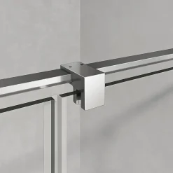 Grand Verre Cabine de douche en verre et aluminium avec porte pivotante ouvrante vers la droite 110x70x195