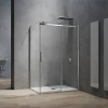 Grand Verre Cabine de douche style industriel avec porte coulissante 150 cm et paroi latérale 80 cm accessoires chromés* Cabine De Douche