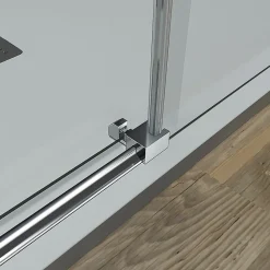 Grand Verre Cabine de douche style industriel avec porte coulissante 150 cm et paroi latérale 80 cm accessoires chromés* Cabine De Douche