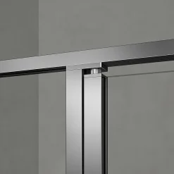 Grand Verre Cabine de douche 90x80 avec profilés en alu chromé à ouverture pivotante avec élément fixe