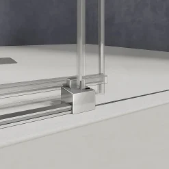 Grand Verre Cabine de douche 150x90 avec ouverture coulissante accès de face profilés chromés