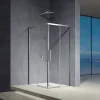 Grand Verre Cabine de douche d'angle 90x90 hauteur 185cm avec deux portes coulissantes profilés chromés* Cabine De Douche