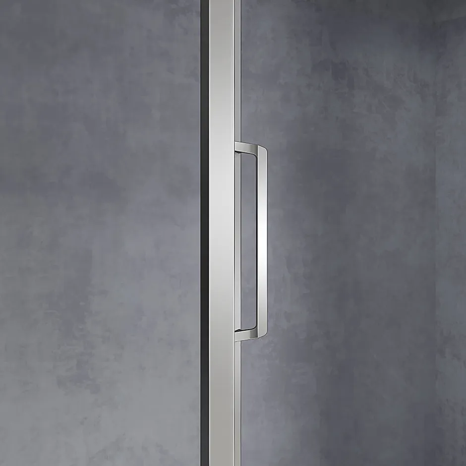 Grand Verre Cabine de douche d'angle 90x90 hauteur 185cm avec deux portes coulissantes profilés chromés* Cabine De Douche