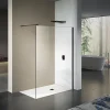 Grand Verre Paroi de douche 70x200 avec profilé et barre de fixation en noir mat en verre securit 8mm nano-vitrifié* Paroi De Douche
