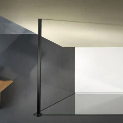 Grand Verre Paroi de douche 70x200 avec profilé et barre de fixation en noir mat en verre securit 8mm nano-vitrifié* Paroi De Douche