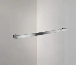 Grand Verre Paroi de douche avec porte-serviette 80x200 en verre clair profilé mural et barre de maintien chromés