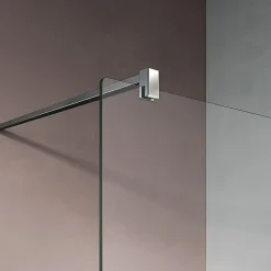 Grand Verre Paroi de douche 50x200 avec profilé et barre de maintien chromés avec panneau de verre anticalcaire
