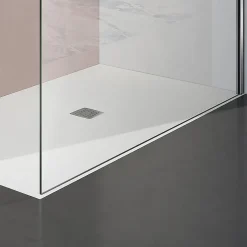 Grand Verre Paroi de douche 50x200 avec profilé et barre de maintien chromés avec panneau de verre anticalcaire