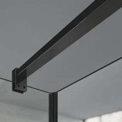 Grand Verre paroi de douche avec retour pivotant 70+30 cm hauteur 200 cm avec barre de fixation 90cm en noir mat* Paroi De Douche