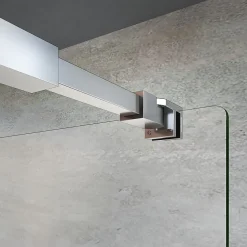 Grand Verre Paroi de douche 80x200 avec barre de stabilisation extensible jusqu'à 120 cm et profilé mural chromé* Paroi De Douche