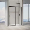 Grand Verre Porte de douche coulissante 120x 195 à amortisseurs en verre clair 8mm avec cadre noir mat* Porte De Douche
