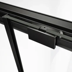 Grand Verre Porte de douche coulissante 120x 195 à amortisseurs en verre clair 8mm avec cadre noir mat* Porte De Douche