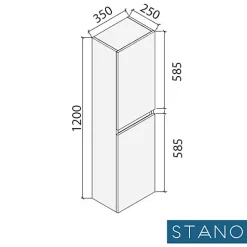 Stano Grande armoire de rangement LINEA hauteur 120 cm melamine blanc