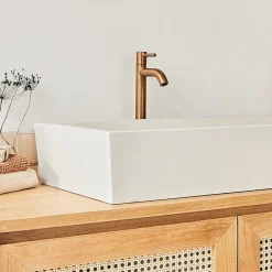 Berah Getah Grande vasque en béton beige 100 cm