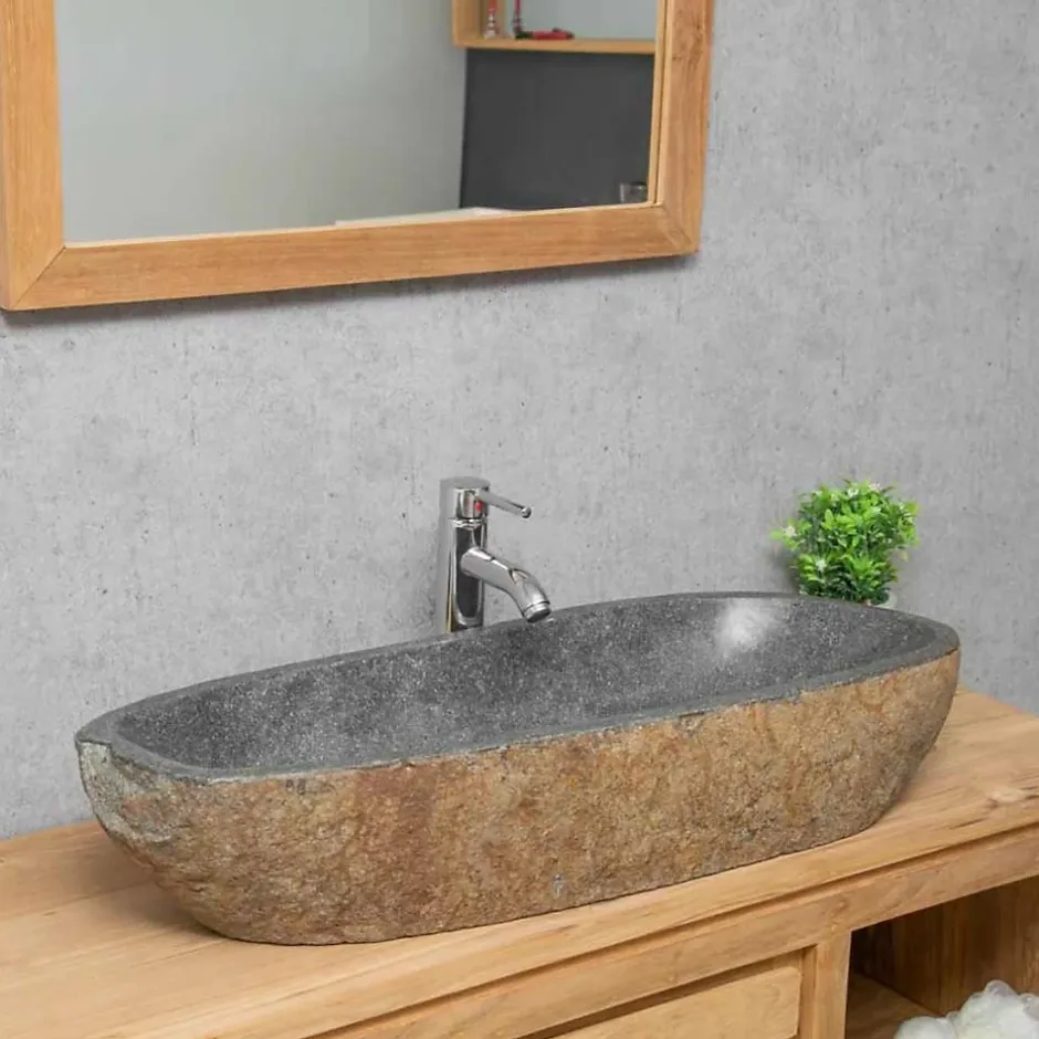 Wanda Collection Grande vasque en galet de rivière 80cm* Vasque À Poser