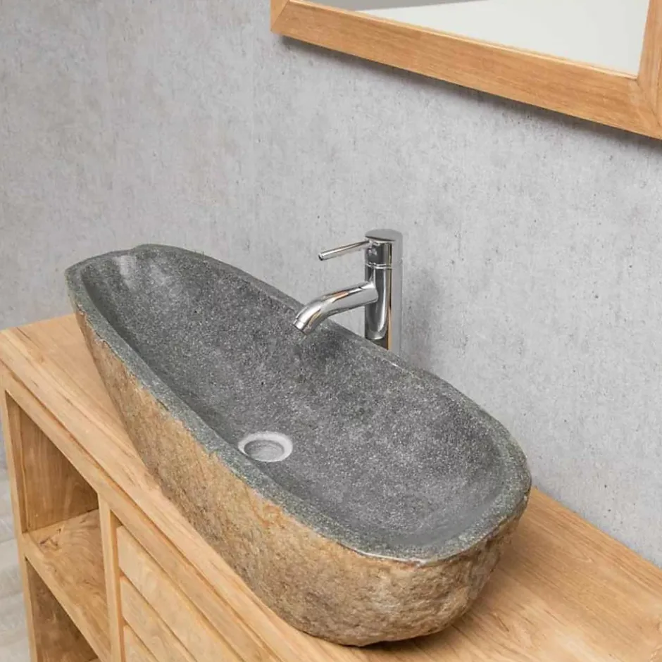Wanda Collection Grande vasque en galet de rivière 80cm* Vasque À Poser