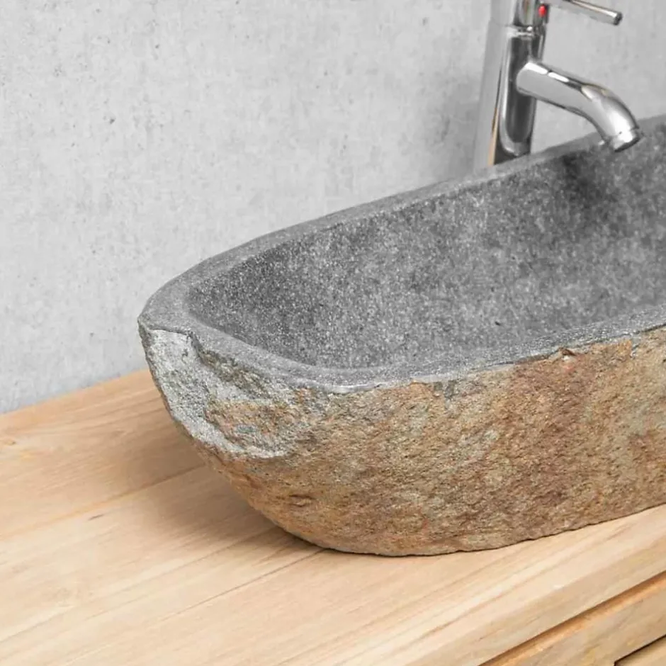Wanda Collection Grande vasque en galet de rivière 80cm* Vasque À Poser