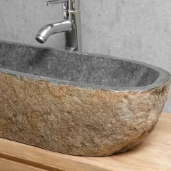 Wanda Collection Grande vasque en galet de rivière 80cm* Vasque À Poser