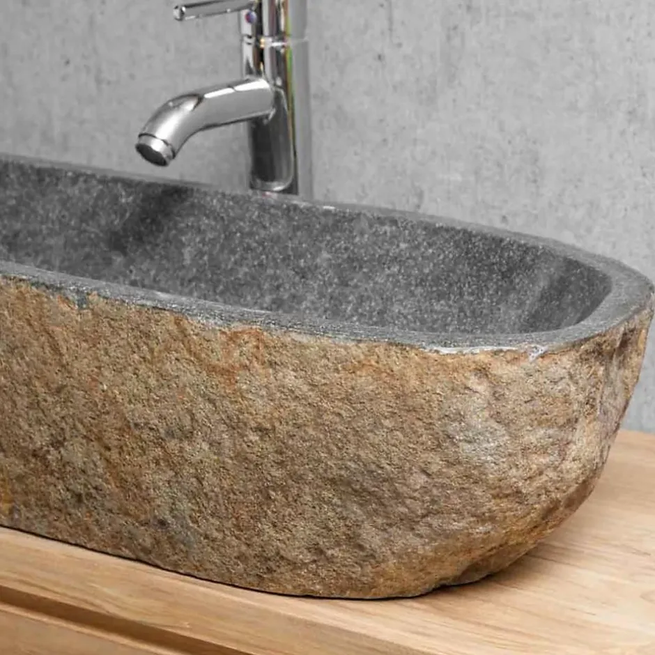 Wanda Collection Grande vasque en galet de rivière 80cm* Vasque À Poser