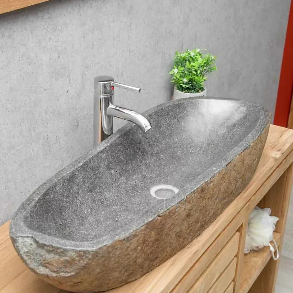 Wanda Collection Grande vasque en galet de rivière 80cm* Vasque À Poser