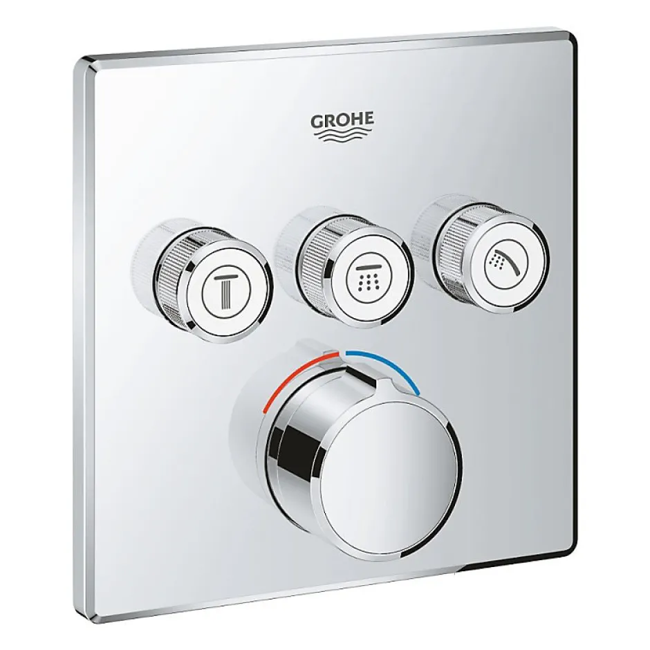 Grohe - Mitigeur encastré 3 sorties SmartControl - Façade carrée