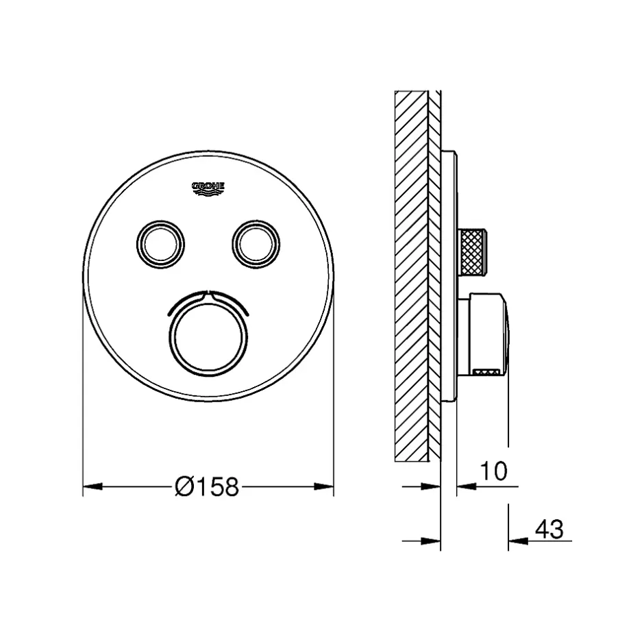 Grohe - Mitigeur encastré 2 sorties SmartControl* Robinet De Douche