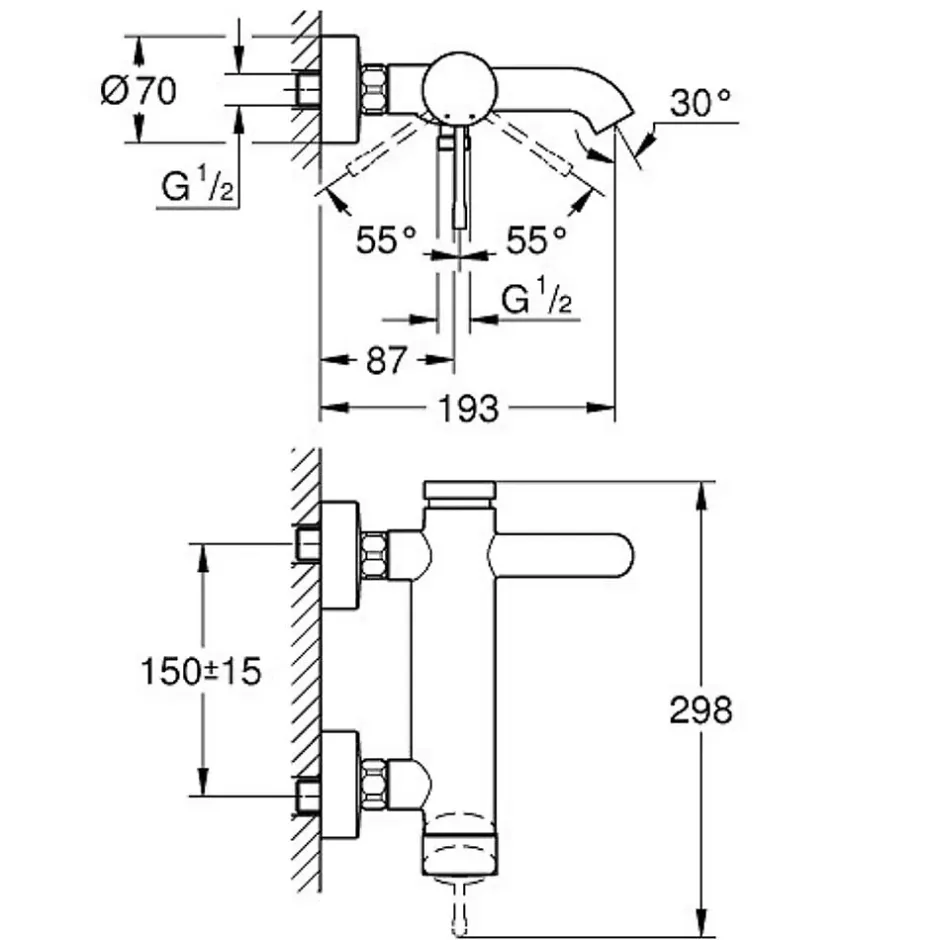 Grohe - Mitigeur monocommande Bain Douche Essence