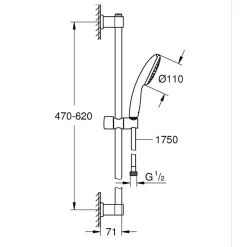 Grohe - Mitigeur thermostatique douche Grohtherm 800 + barre de douche + porte savon + douchette Tempesta
