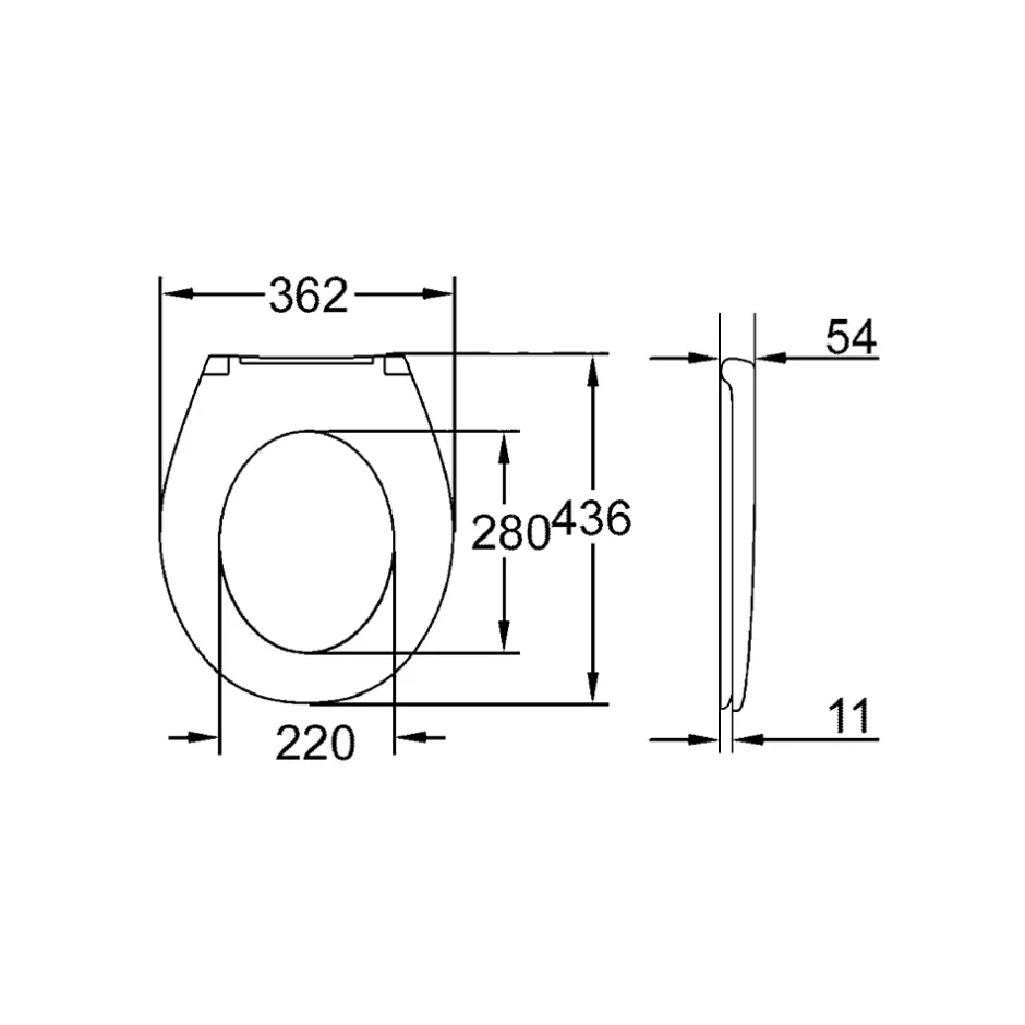 Grohe Bau céramique abattant frein de chute