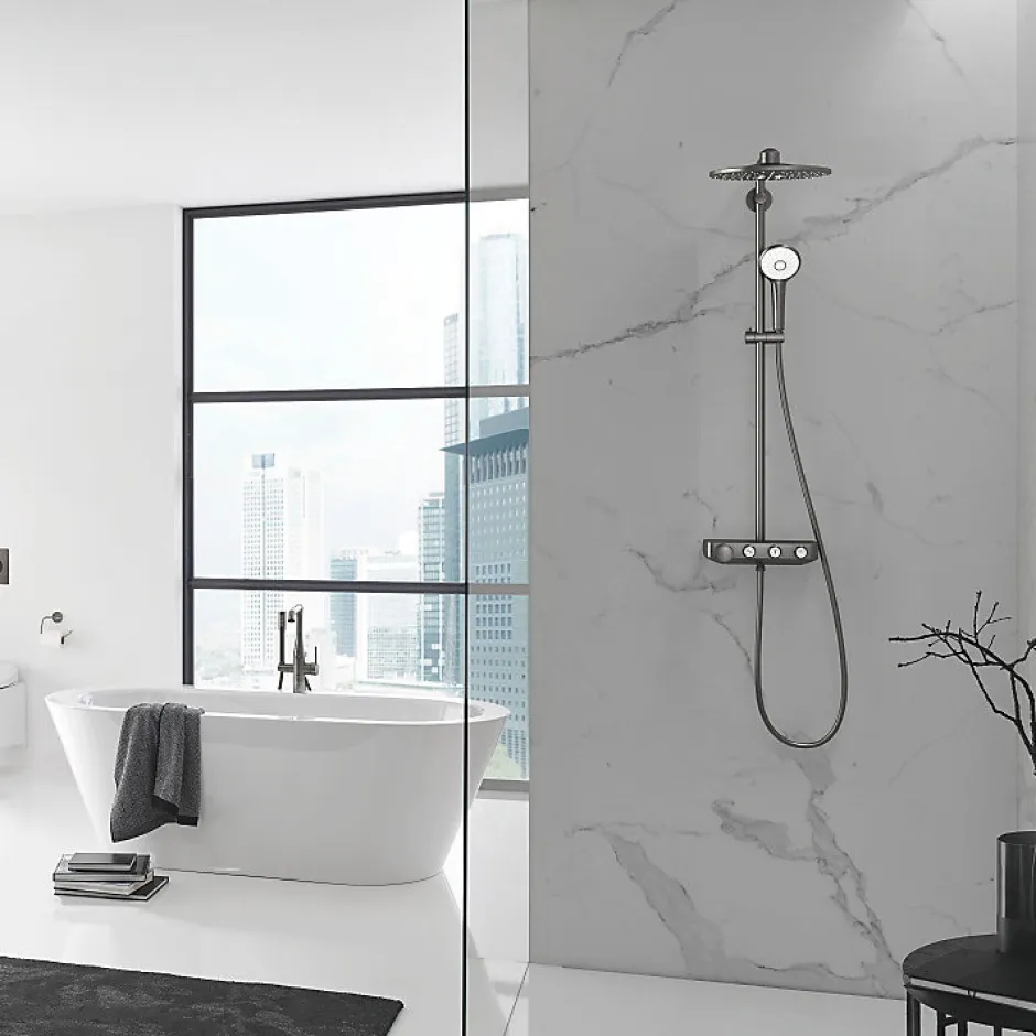 Grohe Colonne de douche XXL thermostatique Euphoria SmartControl System 310 Hard Graphite brossé 26507AL0* Colonne De Douche Thermostatique