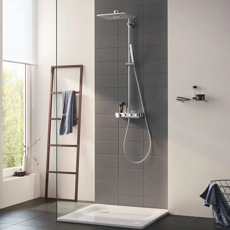 Grohe Colonne de douche XXL thermostatique Euphoria SmartControl System 310 Cube Duo chromé 26508000* Colonne De Douche Thermostatique