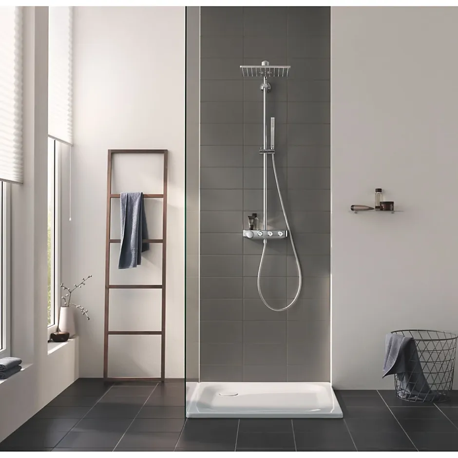 Grohe Colonne de douche XXL thermostatique Euphoria SmartControl System 310 Cube Duo chromé 26508000* Colonne De Douche Thermostatique
