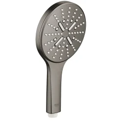 Grohe Douchette 3 jets Rainshower smartactive 130 Hard Graphite Brossé* Pommeau De Douche, Flexible Et Barre De Douche